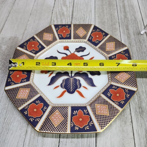 Vtg Fitz and Floyd Empress Salad Plate 8'' Imari Octagon Shaped 1978 Decorative - Picture 7 of 7